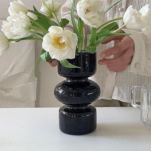 爆買い，豊富な ブラック-19cm ＧＵＬＡＹＩ花瓶 一輪挿しガラスフラワーベース 花器 ガラス花瓶 おしゃれ 北欧 透明 ガラスベース ガラスボトル アレンジ インテリア雑貨 インテリア飾り (ブラック-19cm) 応募券