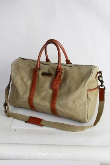 ラルフローレン Ralph Lauren キャンバス×レザー ボストンショルダー