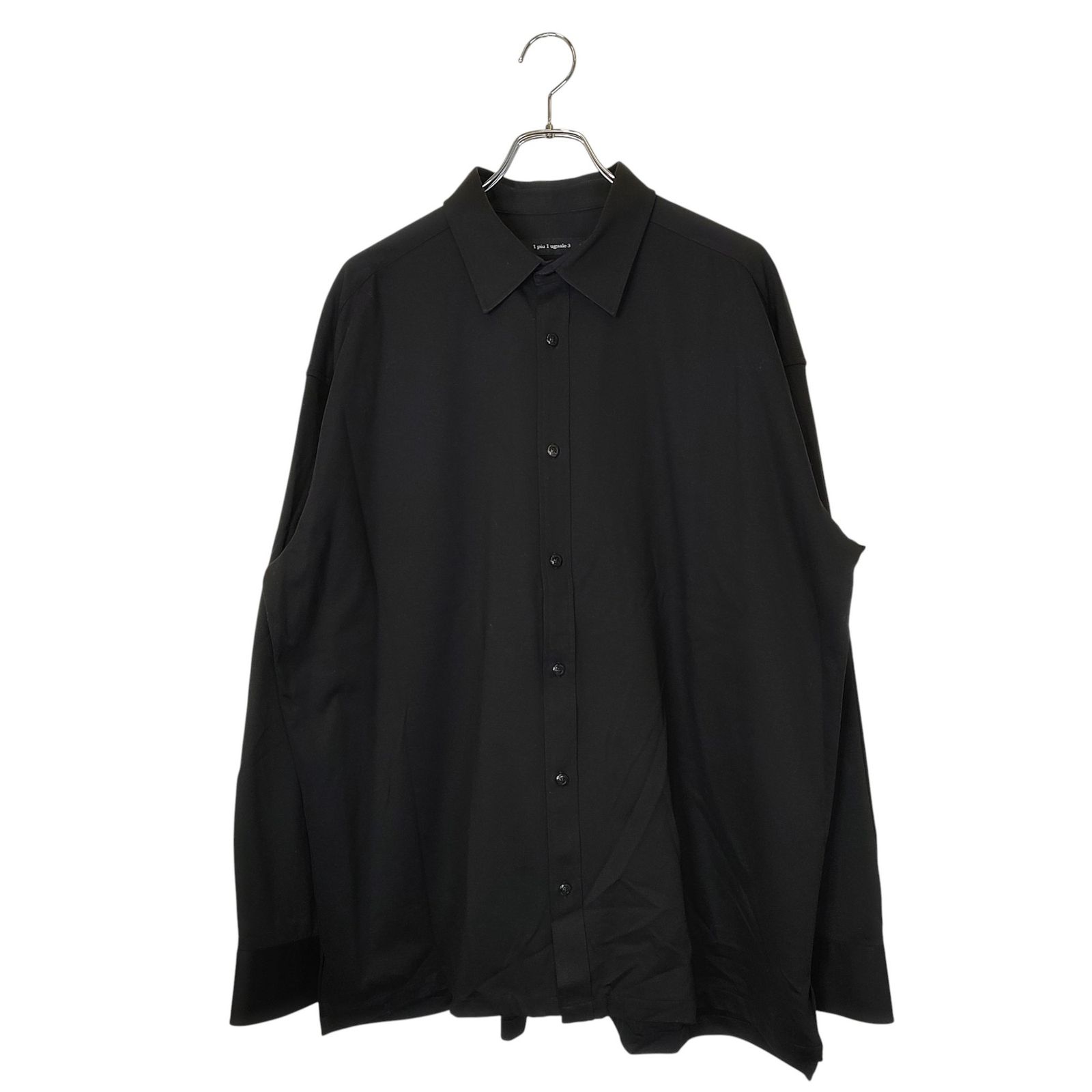 1PIU1UGUALE3 ウノピゥウノウグァーレトレ BIG SHIRTS オーバーサイズ 長袖 シャツ MRS175 CTP110 8 XXXL ブラック メンズ