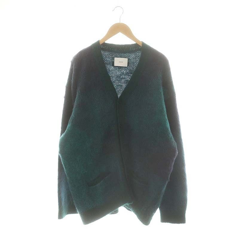 シュタイン stein 22AW GRADATION MOHAIR CARDIGAN モヘア カーディガン ニット L 緑 紺 |MI OS AD