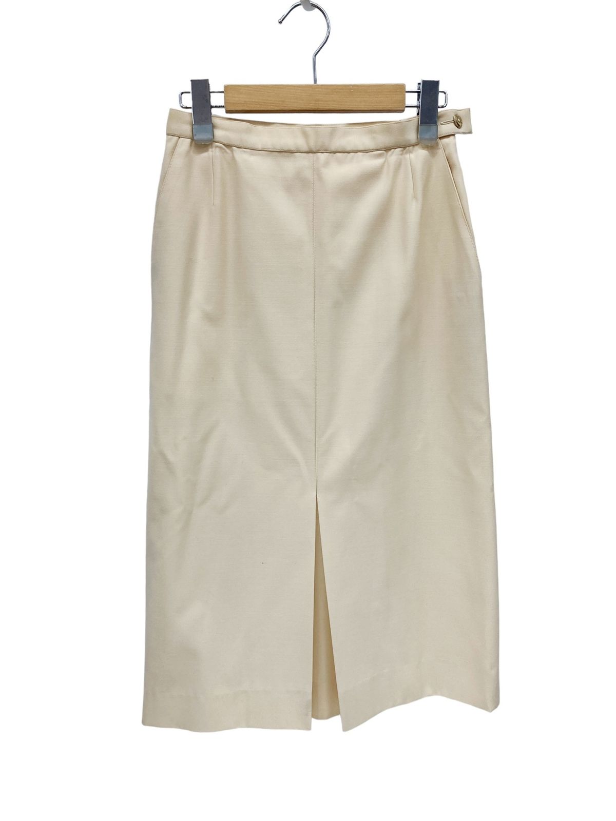 CHANEL (シャネル) ヴィンテージ 無地 ロング スカート ミモレ丈