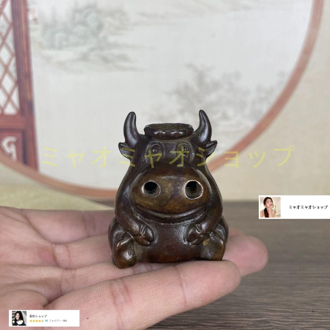 銅器 仏手倒流香 茶台 机 事務室 薫香炉 装飾品 工芸品 置物 銅製 牛気沖天倒流香 旺市牛 茶台薫香炉 香道具 工芸品 置物