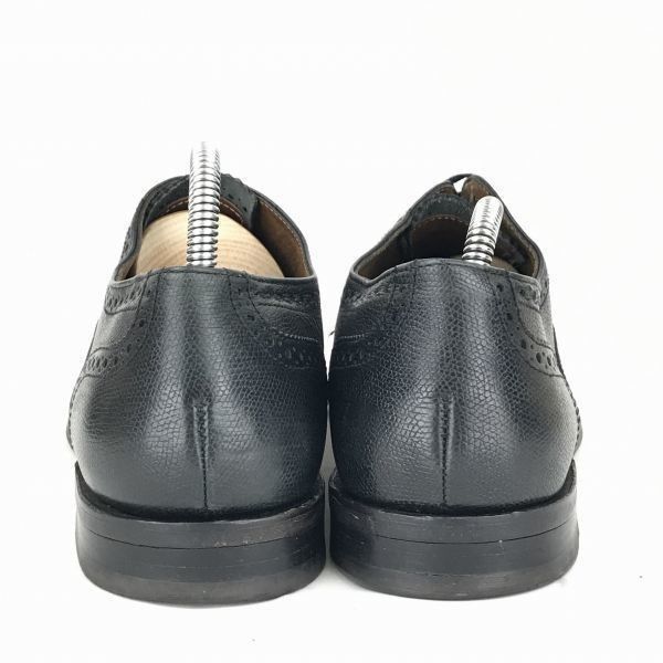 オランダ|ビンテージ VAN LIER|ヴァンライアー 本革|グッドイヤー製法|内羽根フルブローグ|ウイングチップ 10|28.5|黒 シボ加工◆XF-78