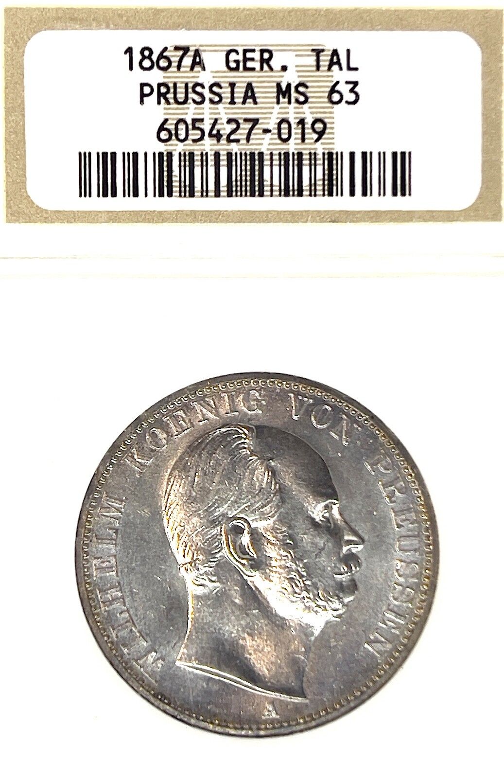 German States Prsia 1867 A Taler Coin Thaler NGC MS 63 F.STG|STG UNC Deutsch