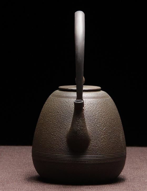 龍文堂造大サイズ鉄瓶鳥と松の模様銅蓋古美術茶道具水漏れなし