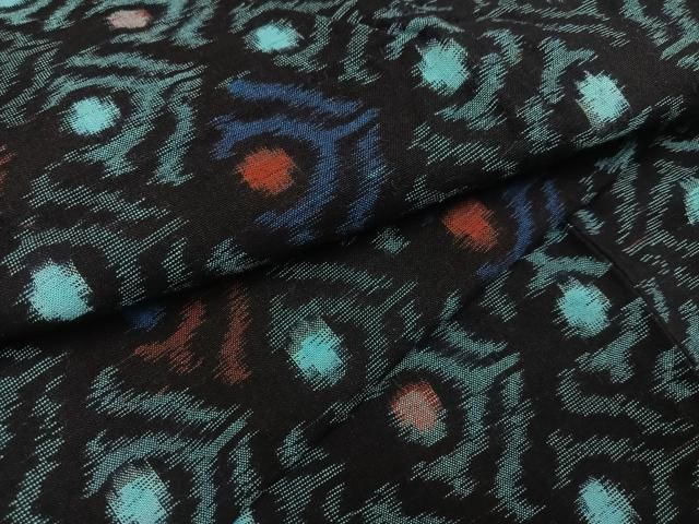 平和屋着物○久留米絣 単衣 丸文 綿 逸品 AAAX0696zg