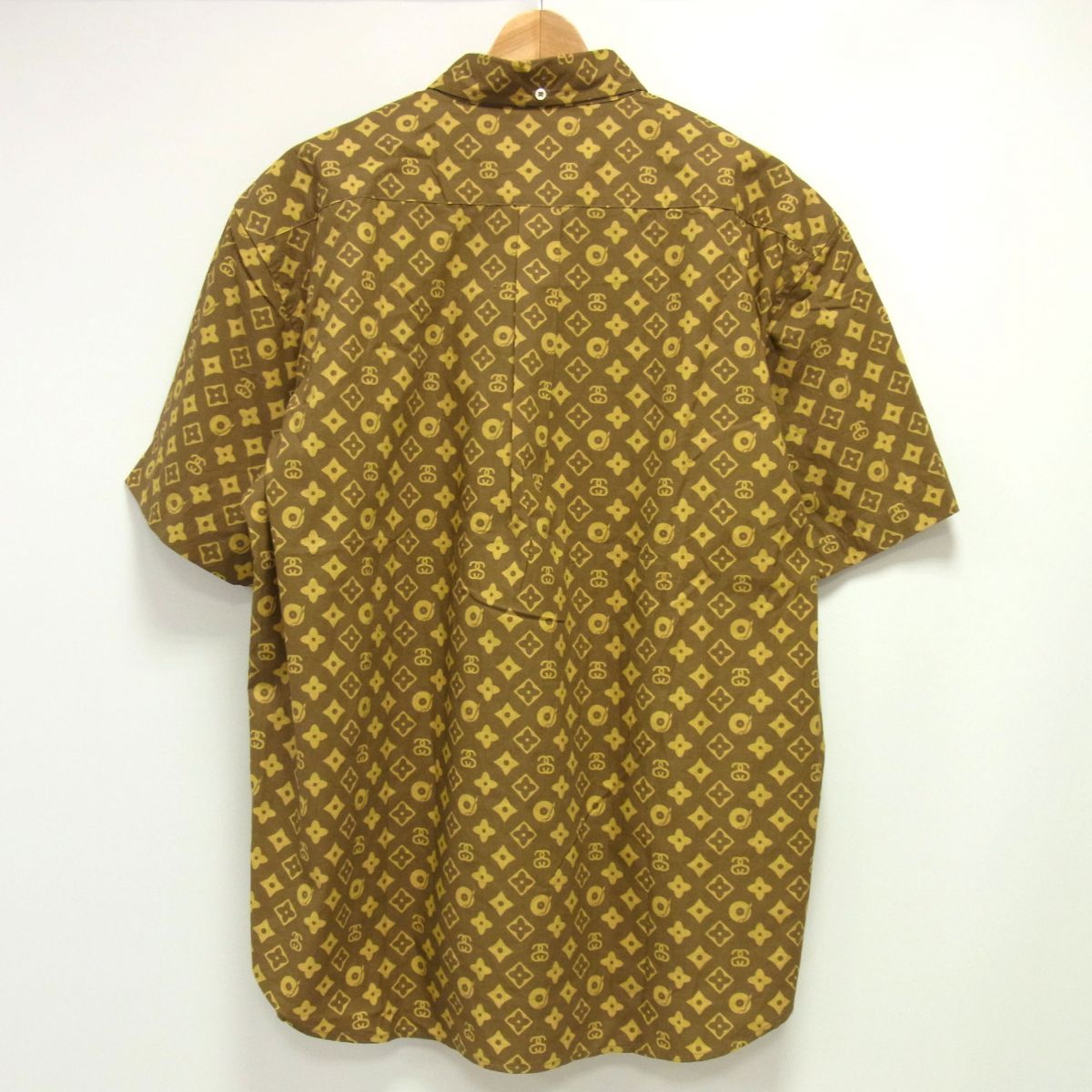 美品 90s 紺タグ☆OLD STUSSY ステューシー モノグラム 半袖シャツ
