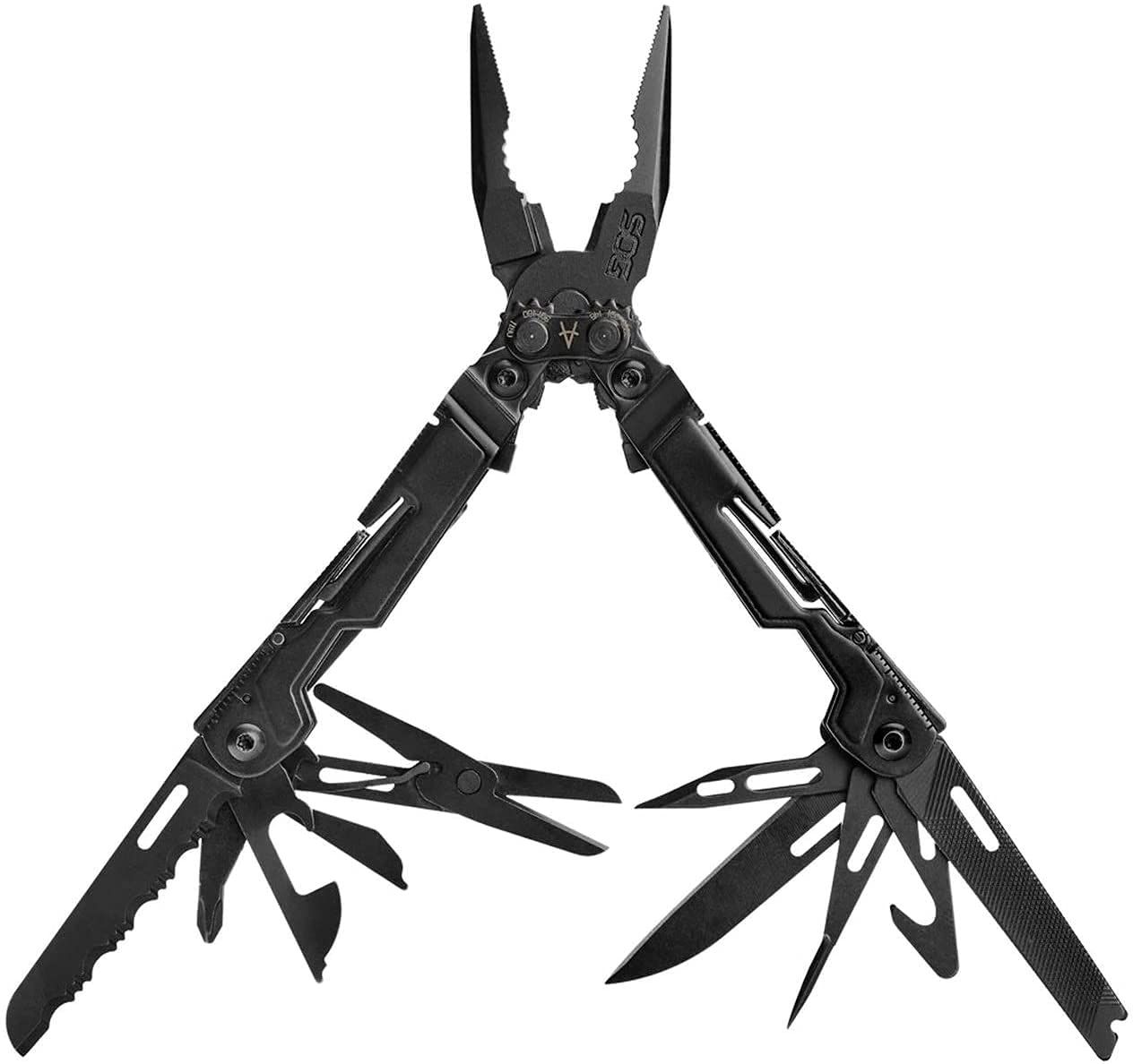 SOG PowerPint ミニコンパクトステンレススチールマルチツール 18個の軽量特殊ツール-SOGマルチツールプライヤーポケットナイフ ブラック ブラック One Size マルチツール