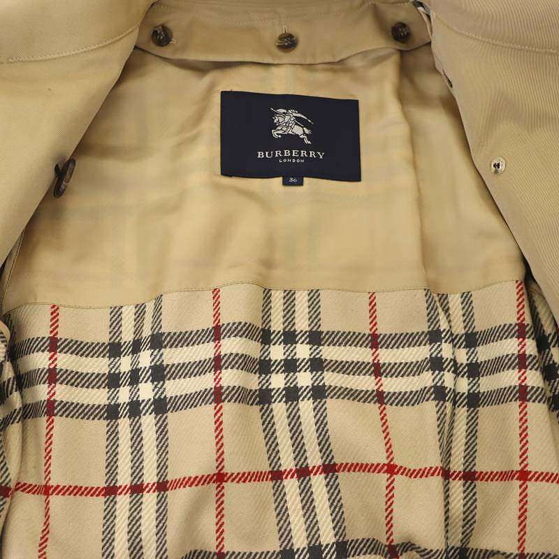 Burberry London トレンチコート ライナー ノバチェック 36 美品バーバリーロンドン トレンチコートライナー付 ノバチェック