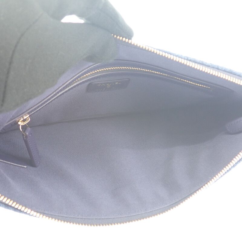 シャネル CHANEL 19 ディズヌフ ポーチ クラッチバッグ デニム ブルー  