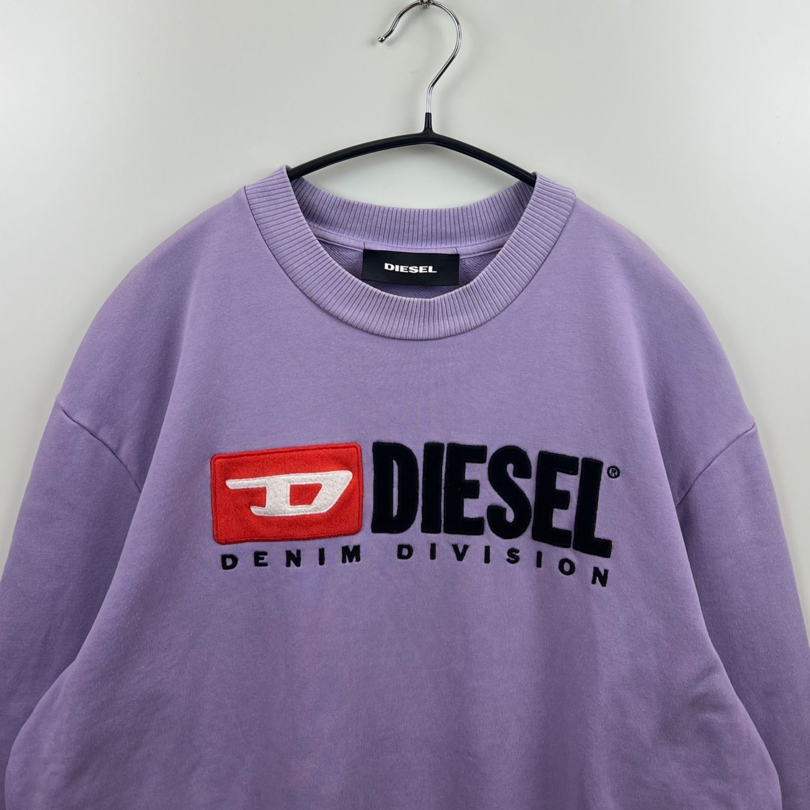 DIESEL division logo sweatshirts XS ディーゼル 定番 ロゴ 刺繍 