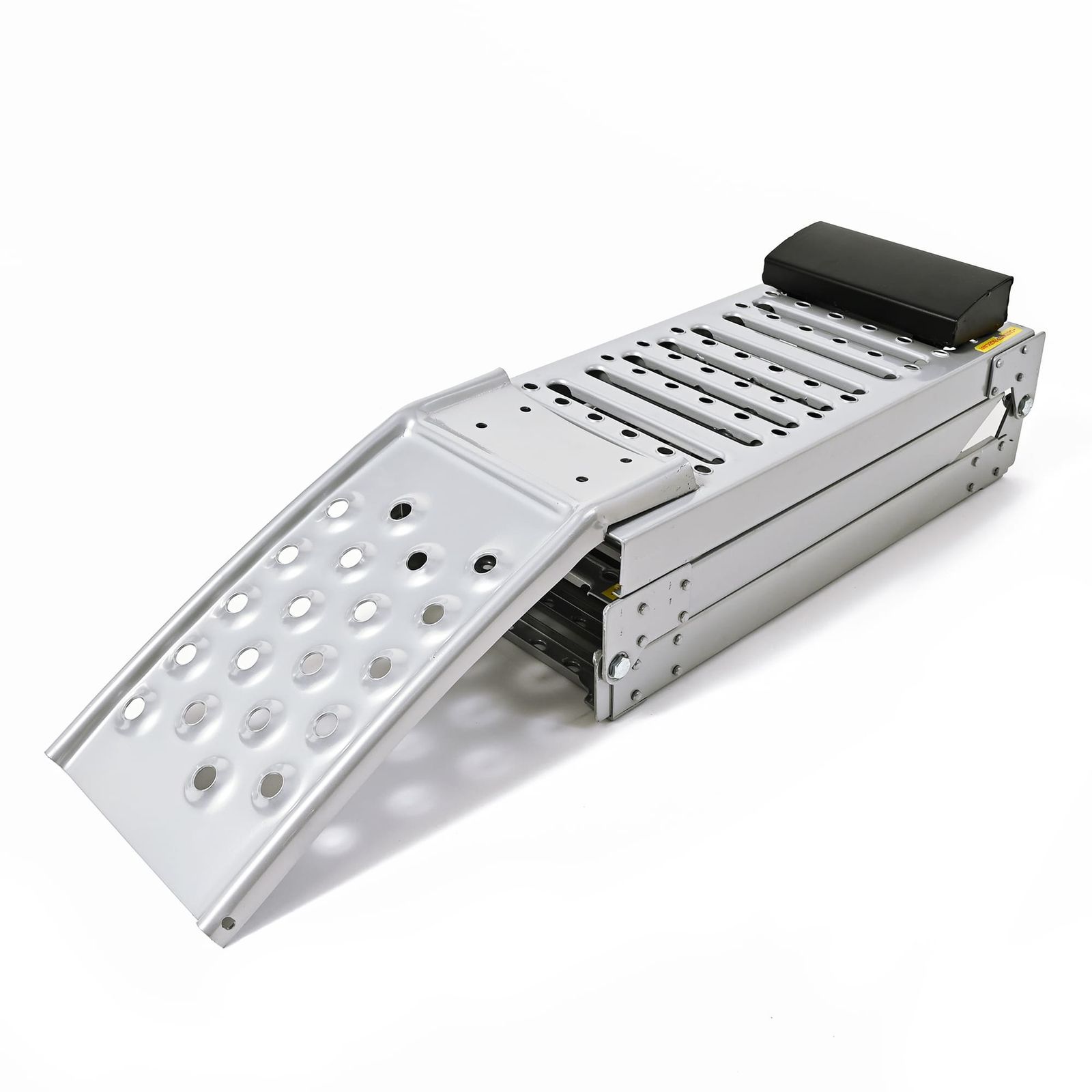 ラダーレール 折りたたみ 自転車 バイク 原付 軽トラ 車 ブリッジ スロープ ラダー レール ブリッジ 三つ折り ミニ耕運機 農業 軽量 オートバイ トラクター 歩み板 スチール 屋外 カースロープ トランポ フック付き チェーン 1個