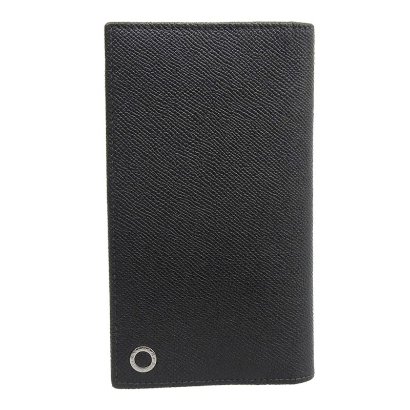 ブルガリ BVLGARI ロングウォレット 長財布 レザー ブラック|グレー 新入荷 OBB0587