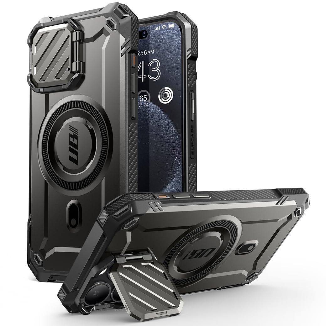 【特価商品】ケース Pro 6.1インチ 2023 カバー 15 MagSafe対応 カメラレンズ保護 スタンド機能 iPhone 米軍MIL規格取得 衝撃吸収 四角強化 SUPCASE アウトドア用 UBMagXTシリーズ