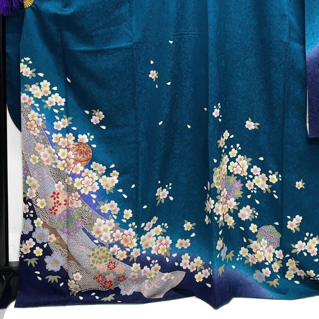 振袖 花紋 金彩 鞠 桜 萩 ヱ霞 七宝 熨斗 成人式 着物 101b d - メルカリ