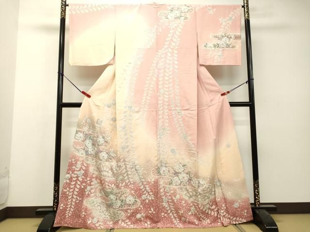 平和屋着物●訪問着　作家物　絞り　辻が花　暈し染め　正絹　逸品　DAAU0596tw 平和屋着物○訪問着 作家物 絞り 辻が花 暈し染め 正絹 逸品