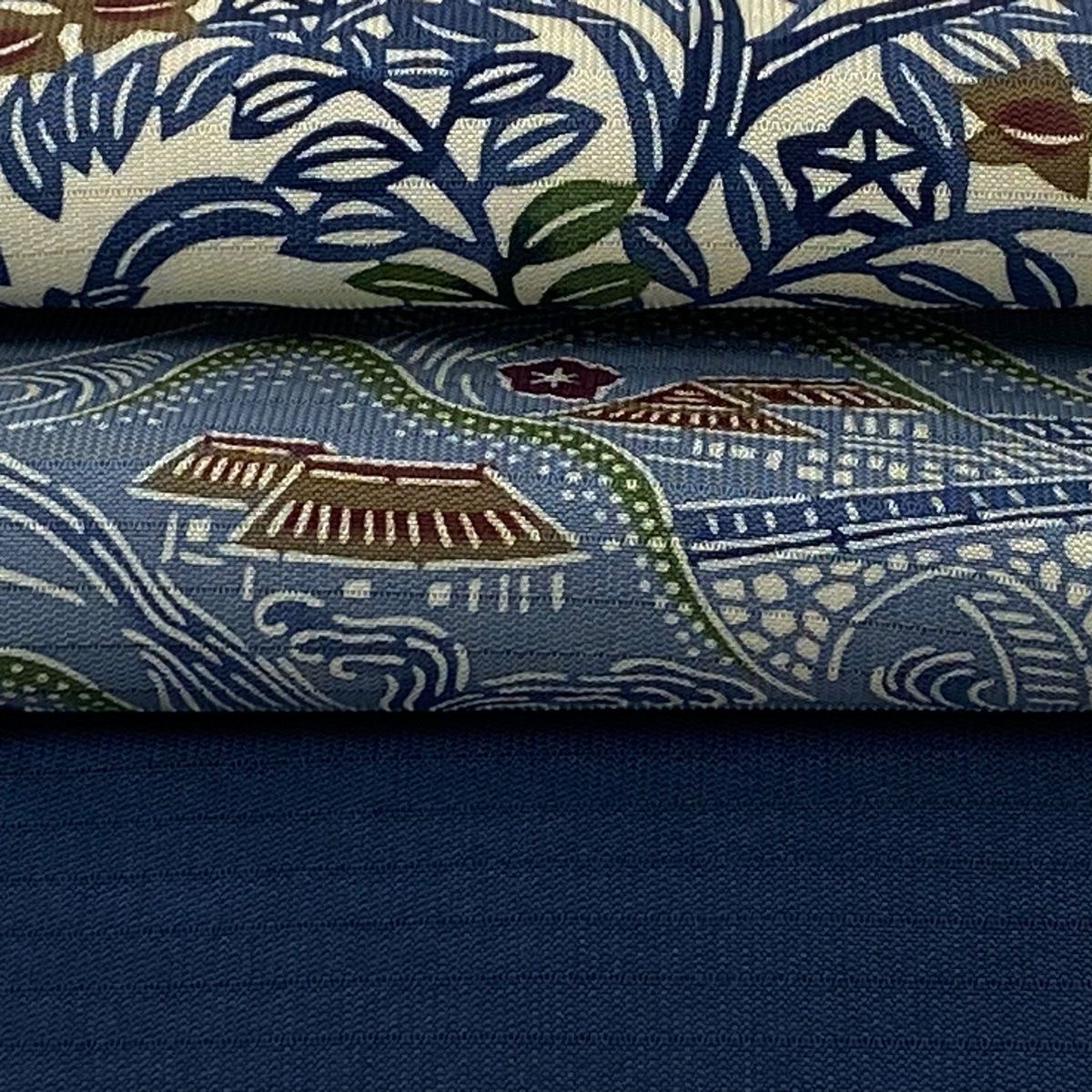 ⑤⑥⑥栗山吉三郎 夏帯 本麻 和染紅型 名古屋帯 正絹 夏九寸