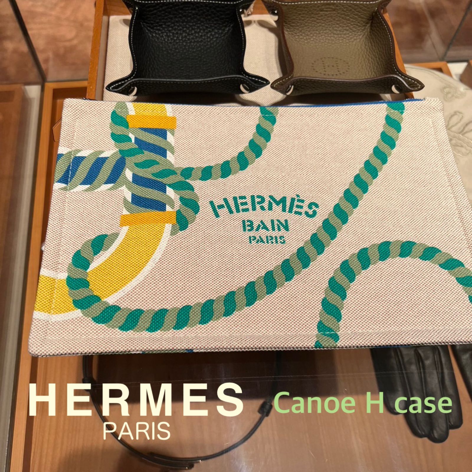 新品・未使用 HERMES エルメス Canoe H case カノエ キャンバス ポーチ