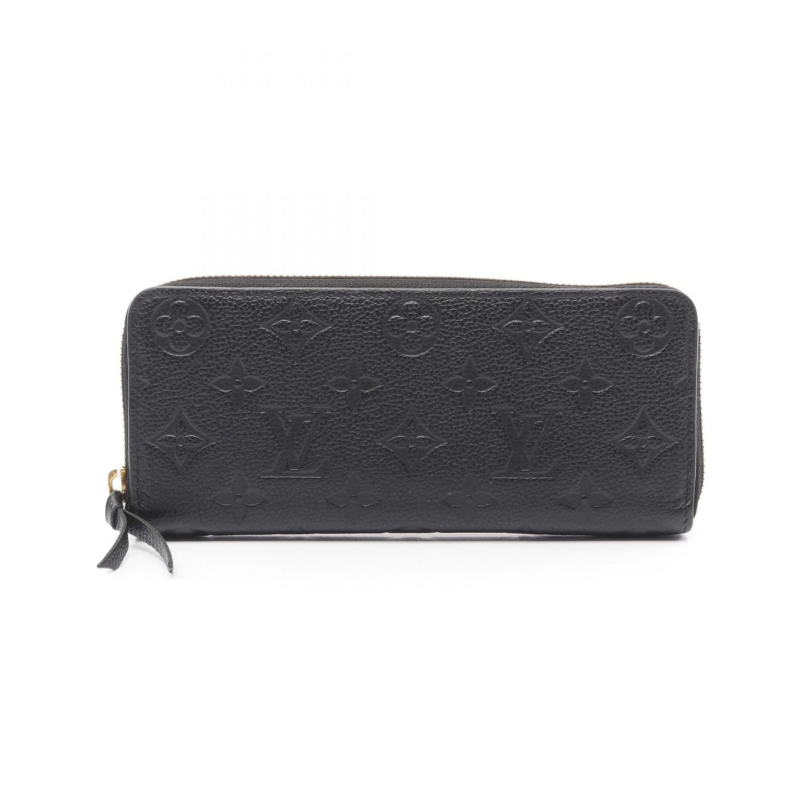 ルイ ヴィトン LOUIS VUITTON ラウンド長財布 ポルトフォイユ クレマンス モノグラムアンプラント ノワール M60171 ブラック レザー ポルトフォイユ クレマンス レディース Used B