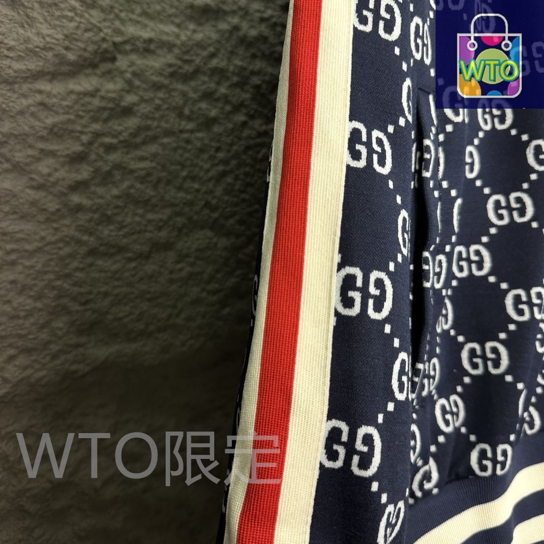 Gucci グッチ ネイビー 袖口ロゴ ジャケット 44サイズ 本日限定特価】Gucci メンズ＆レディース ジップアップ