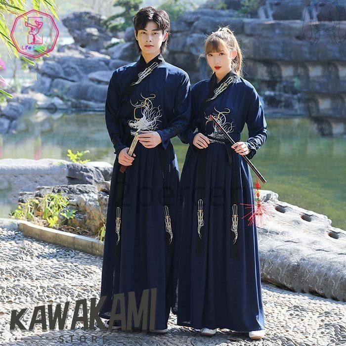 男女兼用漢服唐装 刺繍豪華漢服 羽織コート カップル 中華振袖漢服 2点|3点セット 仮装 変装 広袖羽織 武侠 振袖 中華古風 コスプレ