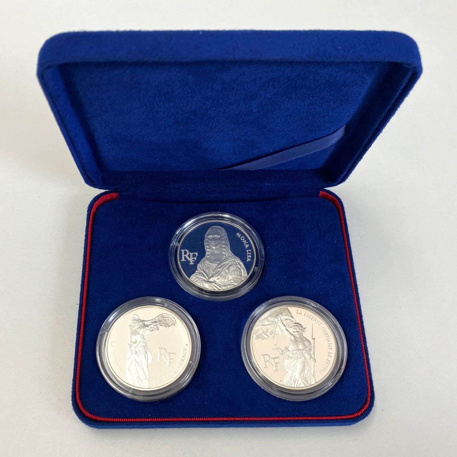 フランス ルーブル美術館200周年記念コイン プルーフ銀貨３種セット 