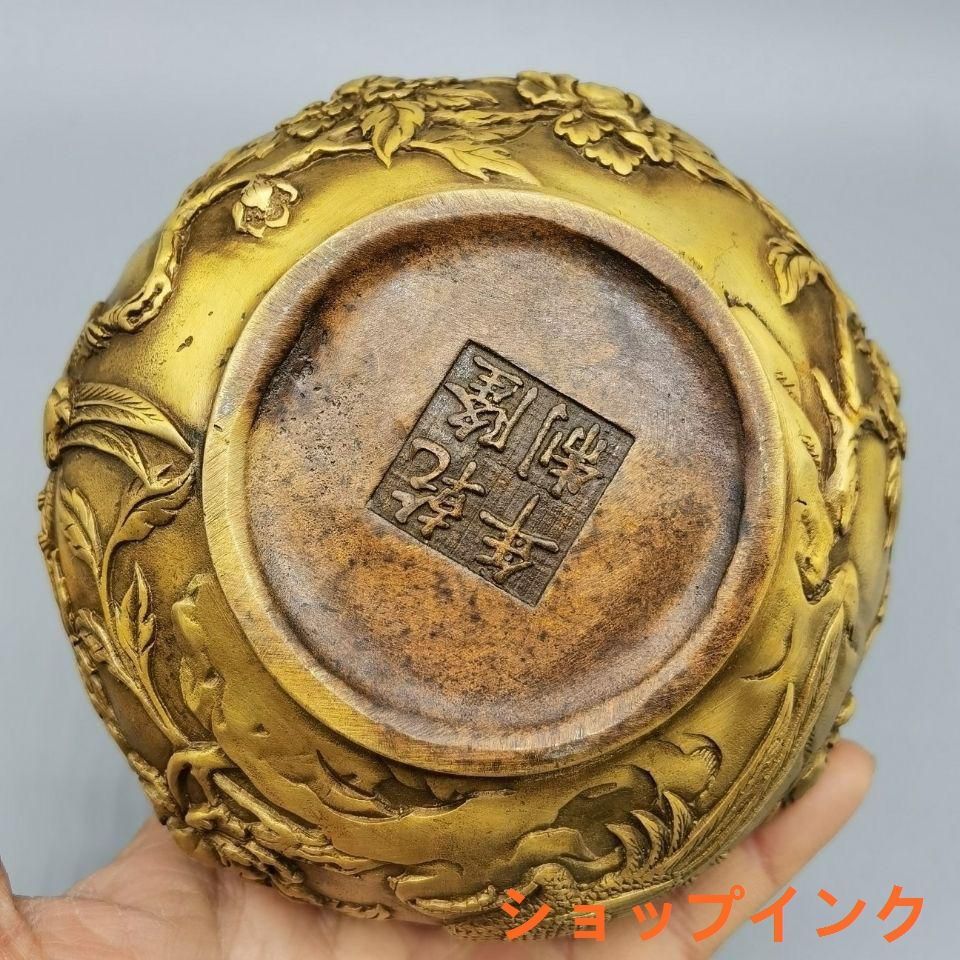 銅製 白鳥銅薫香炉 香炉 装飾品 工芸品 美術品 置物 136-52,伝統美術 香炉「開運花鳥」 【 高岡銅器 】