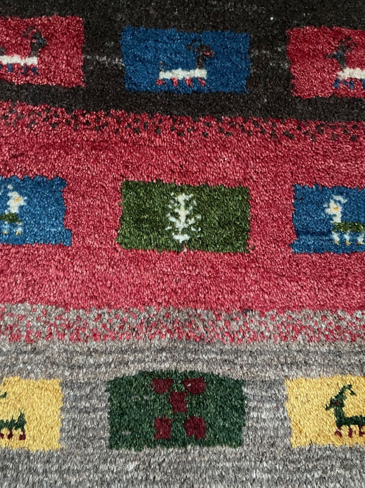 ギャッベ 玄関マット ペルシャ ギャッペ イラン 約 50x80cm 手織り