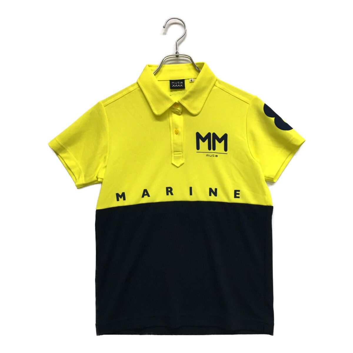 coco 中古 ムータマリン muta MARINE レディース 半袖ポロシャツ M 黄×紺 イエロー✕ネイビー バイカラー 中古 レディース ムータマリン muta MARINE 半袖ポロシャツ M 黄