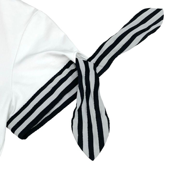 ボーダーズアットバルコニー袖リボンカットソー BORDERS at BALCONY