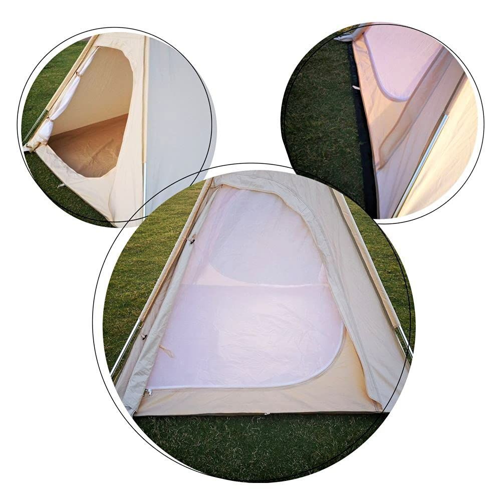 2メートルファミリーアウトドアコットンキャンバスキャンプスリーシーズンズ 防水 アンテントダブルドアピラミッドテント2 3人 WWW_SMP1DAWEKUDUS_SCH_ID