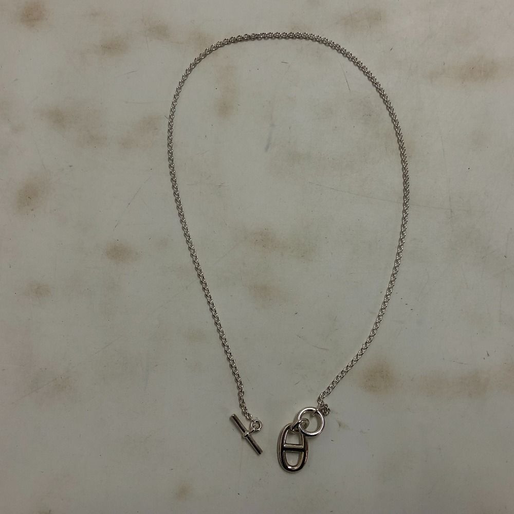 HERMES シェーヌダンクルシルバーネックレス　レア エルメス Hermes HERMES ロングネックレス ファランドール