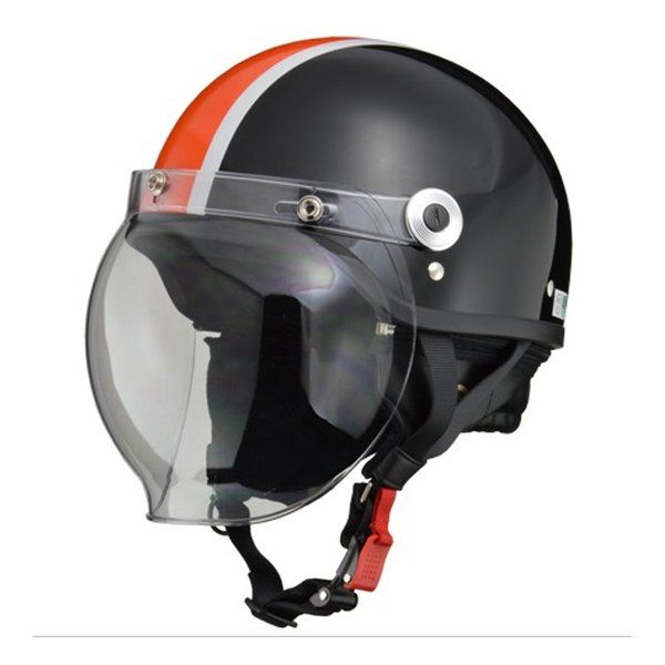 【新品･最短当日出荷】LEAD工業  リードコウギョウ バイクヘルメット ジェット CROSS バブルシールド付き ブラック×オレンジ CR-760 CR760バブルツキBKOR (2457681)