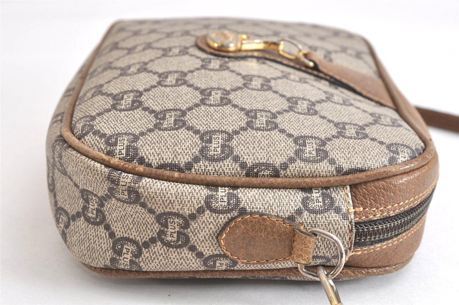 GUCCI グッチ GG プラス 2Way ショルダークラッチバッグ ピーブイシー レザー ブラウン ジャンク 2834N DECORATOM_COM_BR