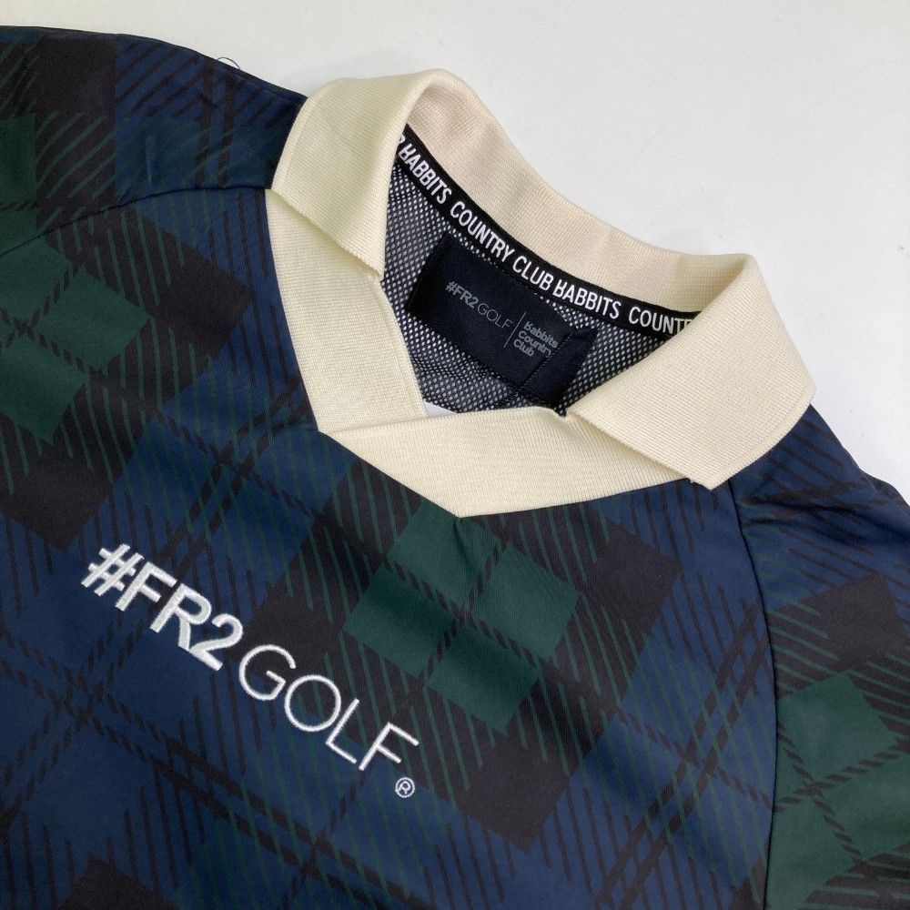 サイズ：S FR2 GOLF エフアールツーゴルフ  襟付 ブルゾン チェック柄 ネイビー系 [240101428934] ゴルフウェア メンズ ストスト サイズ：S FR2 GOLF エフアールツーゴルフ 襟付 ブルゾン