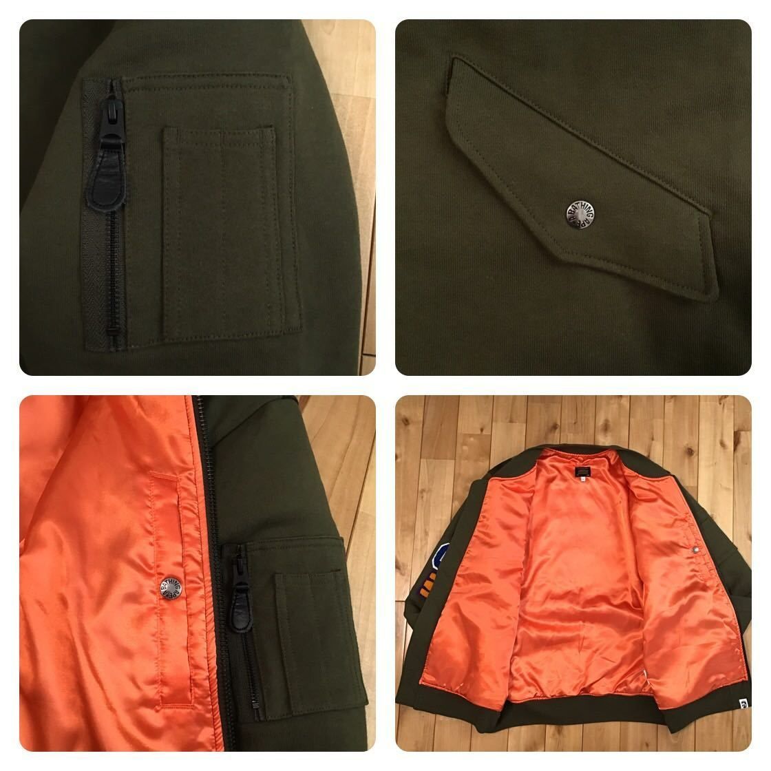 SHARK Sweat MA-1 bomber jacket Lサイズ a bathing ape BAPE