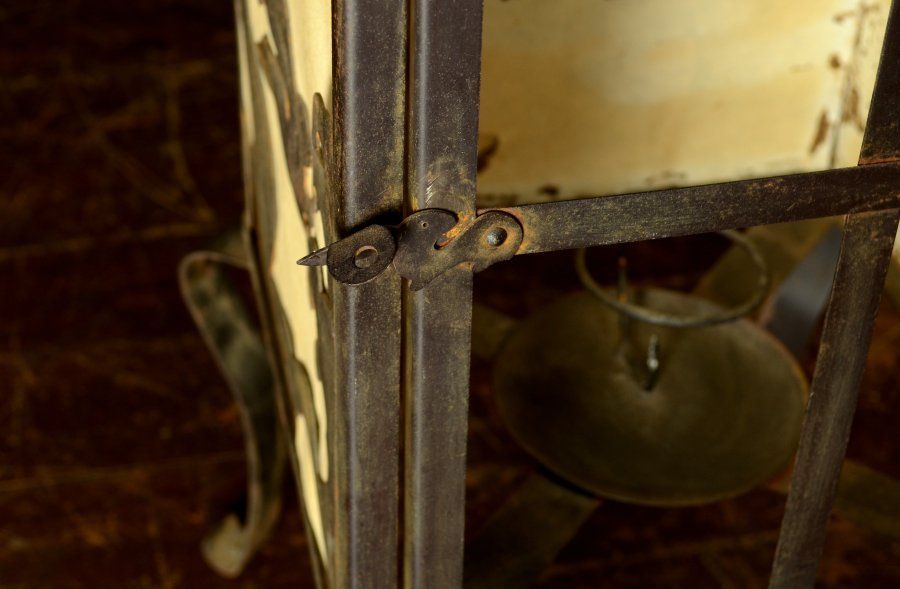 蔵A4129】古民藝 鉄 行灯 兎文 透かし 行燈 - メルカリ