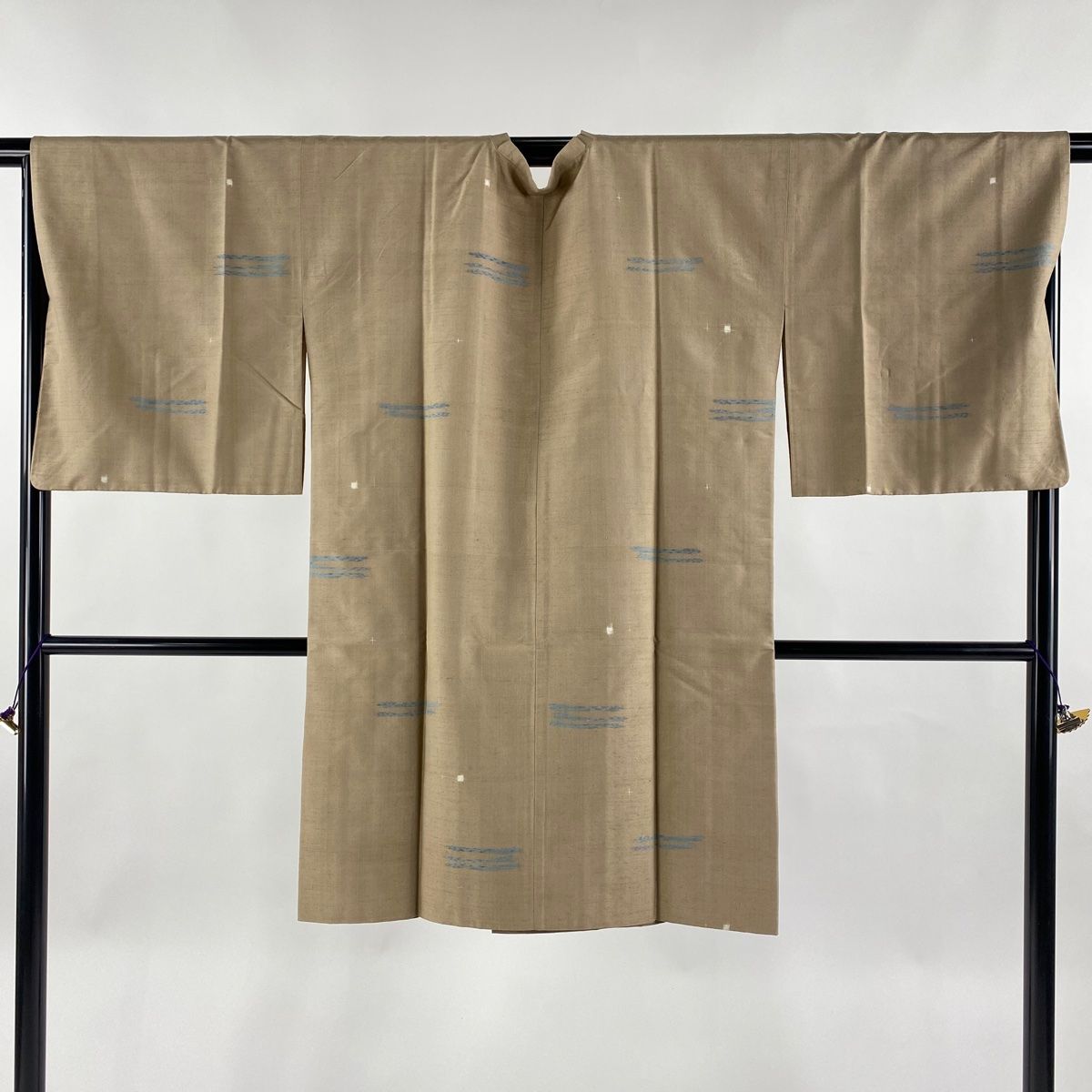 道行 身丈106cm 裄丈64cm M 和装コート 角衿 桜 鱗 ぼかし 青紫 正絹  