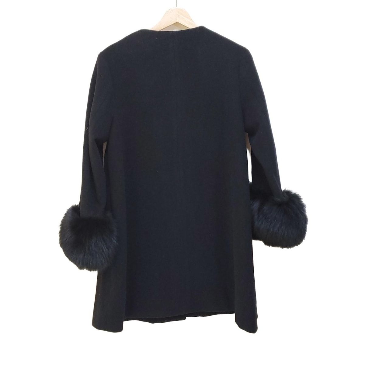 FRAY I.D フレイアイディー コート サイズ0 XS レディース - 黒 長袖 ファー フォックス 取り外し可 冬
