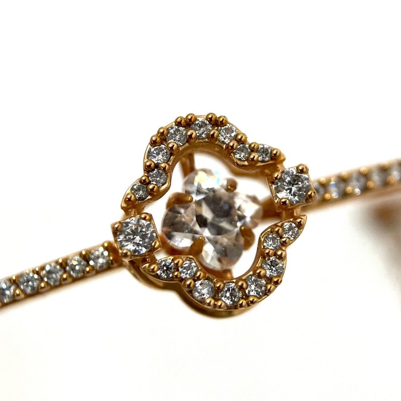 SWAROVSKI】Una バングル クローバー ローズゴールド/金カラー