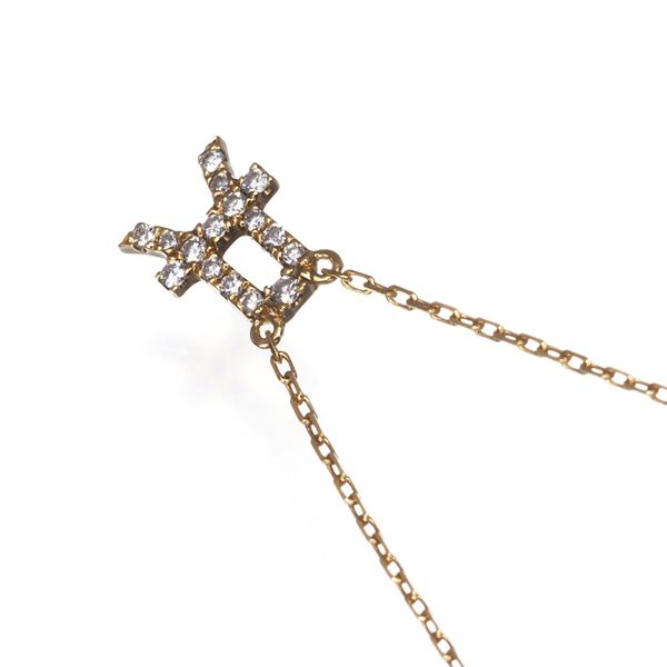 アーカー ネックレス ダイヤ ダイヤモンド 0.07ct イニシャル A K18YG