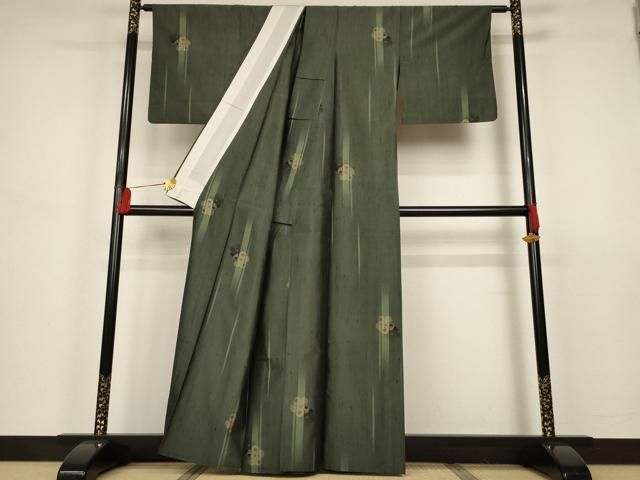 平和屋着物▽上質な紬　単衣　捻梅　正絹　逸品　AAAS3098iu 平和屋着物▽上質な紬 単衣 捻梅 正絹 逸品 AAAS3098iu 平和屋