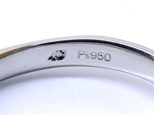 美品 ヨンドシー 4℃ リング 指輪 Pt950 ダイヤ    レディース 9号