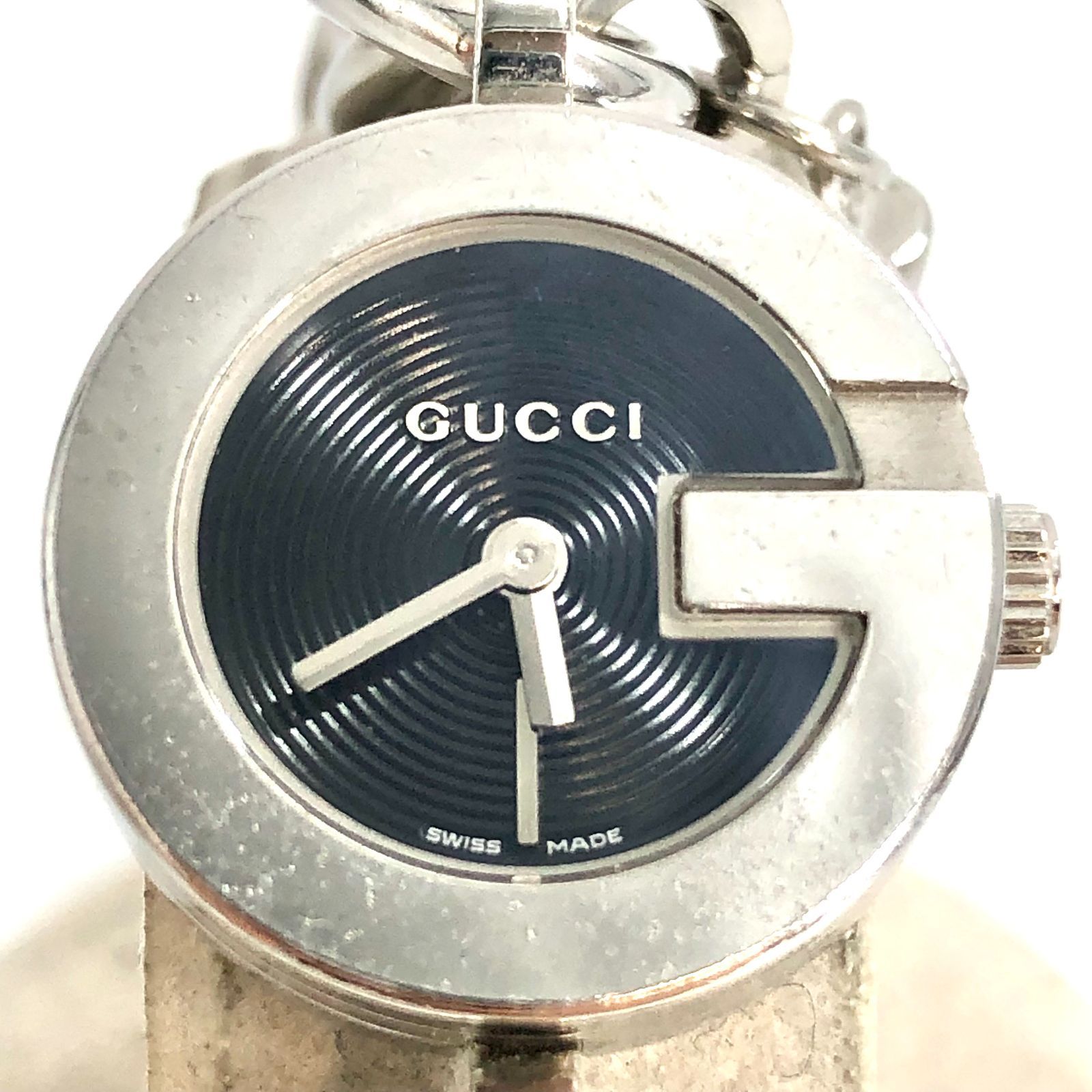 GUCCI グッチ Gチャーム レディース 107 SS/QZ ネイビー文字盤 ブレス 