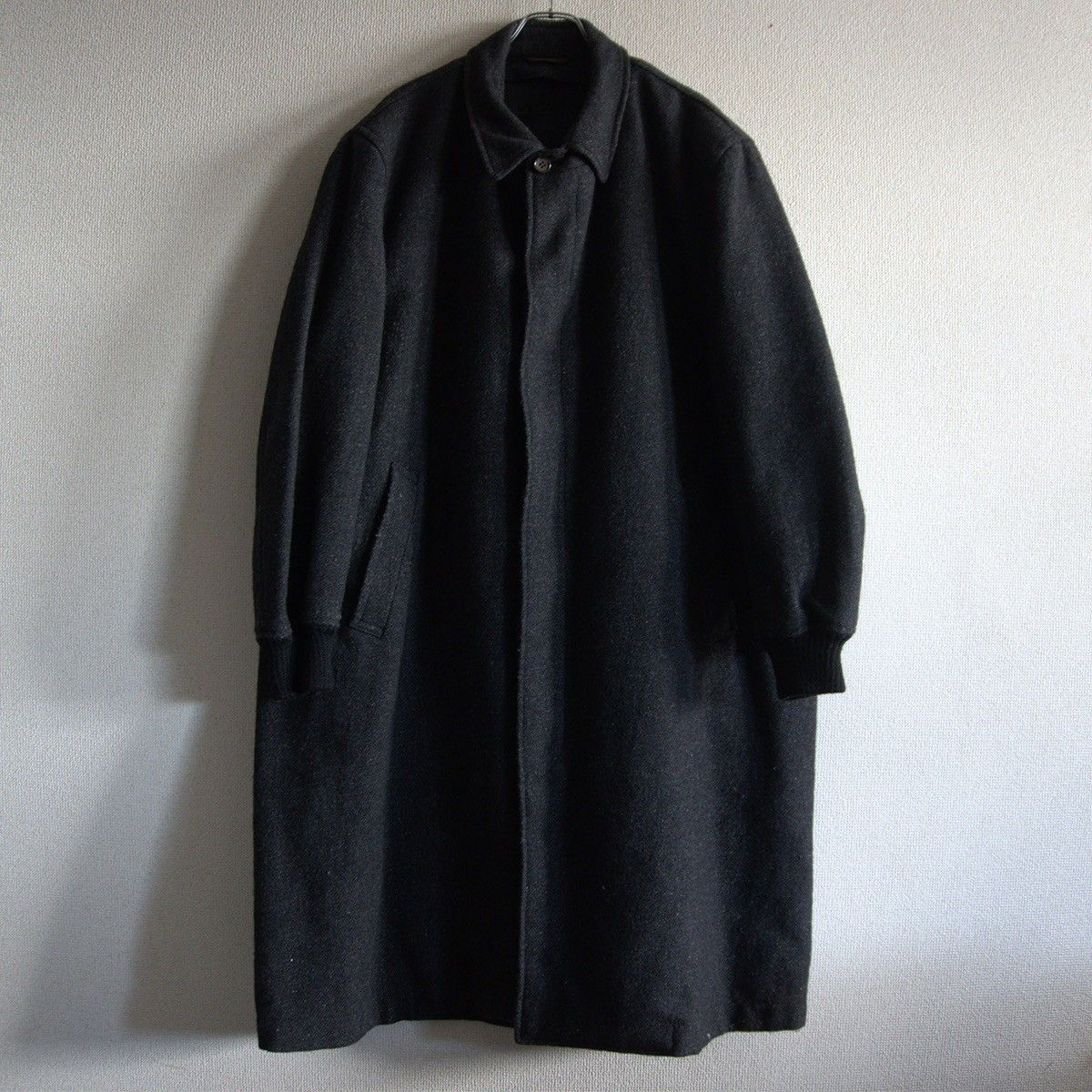デカオム|80年代 COMME des GARCONS HOMME 80s 袖リブ ツイード ステンカラーコート コムデギャルソンオム 25100118