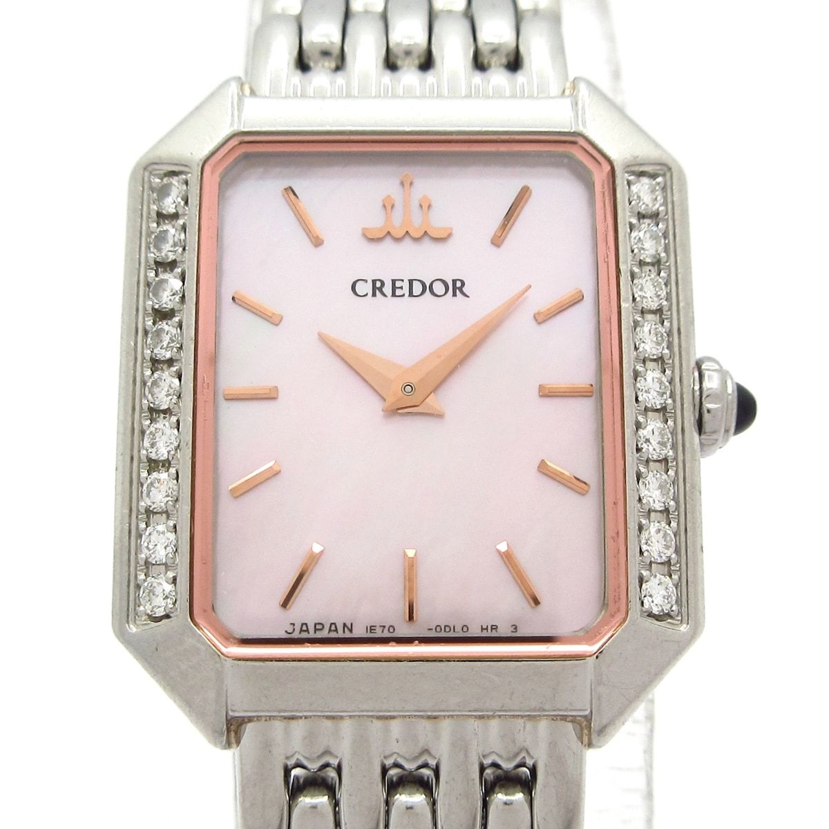 SEIKO CREDOR セイコークレドール 腕時計 - 1E70-0CG0 レディース SS|シェル文字盤|ダイヤベゼル シェルピンク