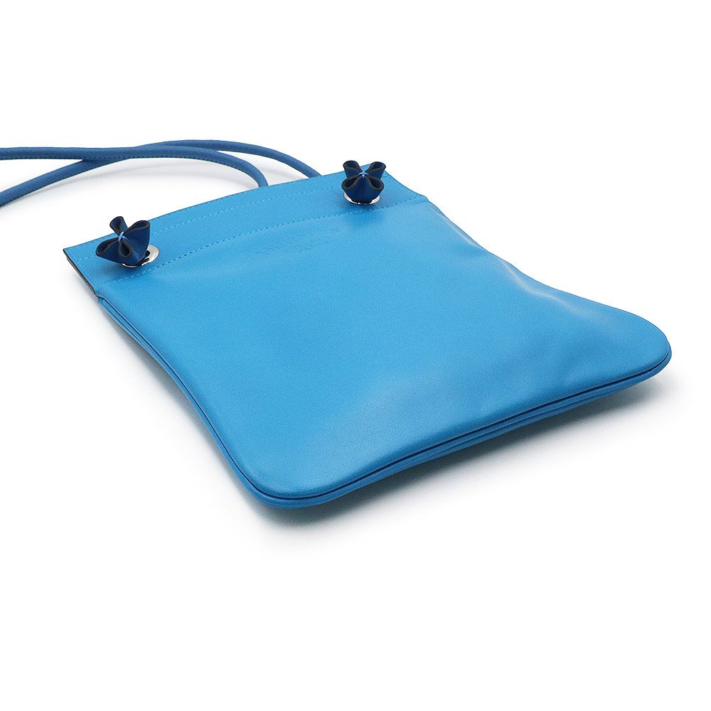 エルメス サック アリーヌ ミニ ショルダーバッグ 斜め掛け アニューミロ ラムスキン ヴォースイフト レザー ブルーザンジバル ミコノス シルバー金具 B刻印 HERMES DECORATOM_COM_BR