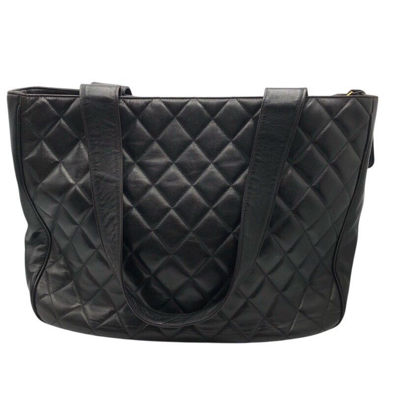 シャネル CHANEL マトラッセ レザートートバッグ ブラック×GD