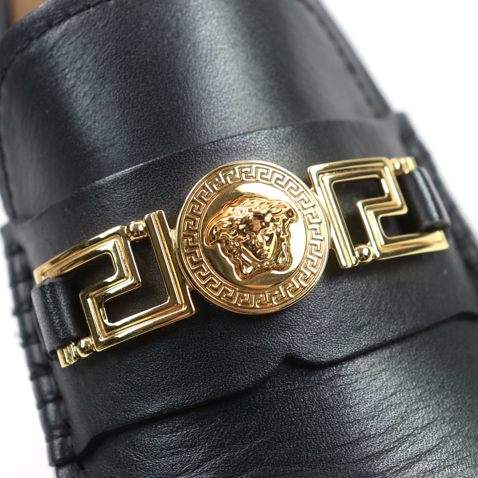 ○★新品 未使用 VERSACE グレカ メデューサ ローファー ドンドン見直し】美品○VERSACE ヴェルサーチ レザー メデューサ