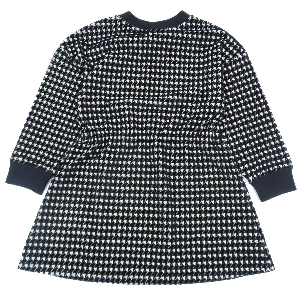 ♥ DIOR ディオール 千鳥柄 ワンピース ドレス ロゴ 長袖 クルーネック プルオーバー 6 ブラック ホワイト キッズ 古着
